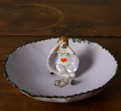 Pierce & Ward ABRA CERAMIC FIGURINE DISH - LILAC GLAZE WITH SCALLOPED RIM | Ceramics | Vessels