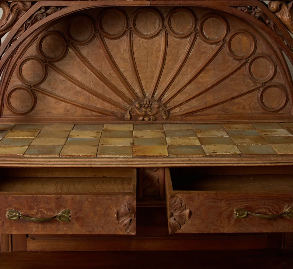 Pierce & Ward ANTIQUE FRENCH ART NOUVEAU OAK SIDEBOARD | Furniture