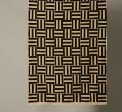 Pierce & Ward BAINA WILLIS POOL TOWEL IN SAND & NOIR | Bed + Bath