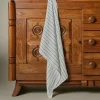 Pierce & Ward BELMONT STRIPE LINEN TEA TOWEL IN LEAF | Kitchen