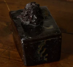 Pierce & Ward BLACK CERAMIC FIGURE BOX WITH BUST | Boxes
