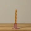 Pierce & Ward BRITISH COLOUR STANDARD GLASS CANDLEHOLDER IN OLD ROSE | Candlesticks & Candles