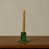 Pierce & Ward BRITISH COLOUR STANDARD GLASS CANDLEHOLDER IN JADE GREEN | Candlesticks & Candles