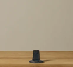 Pierce & Ward BRITISH COLOUR STANDARD GLASS CANDLEHOLDER IN MINERAL BLUE | Candlesticks & Candles