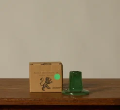 Pierce & Ward BRITISH COLOUR STANDARD GLASS CANDLEHOLDER IN JADE GREEN | Candlesticks & Candles