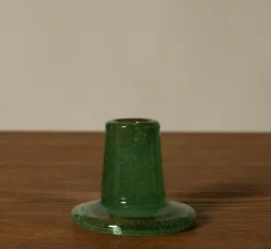 Pierce & Ward BRITISH COLOUR STANDARD GLASS CANDLEHOLDER IN JADE GREEN | Candlesticks & Candles