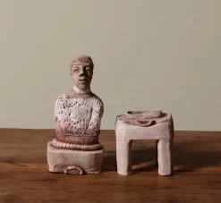 Pierce & Ward BUST OF MAN WITH LACE BOX BY GAYSER | Ceramics | Boxes