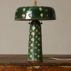 Pierce & Ward CASA ALFARERA POLKA LAMP IN JADE GREEN WITH CREAM DOTS | Lighting