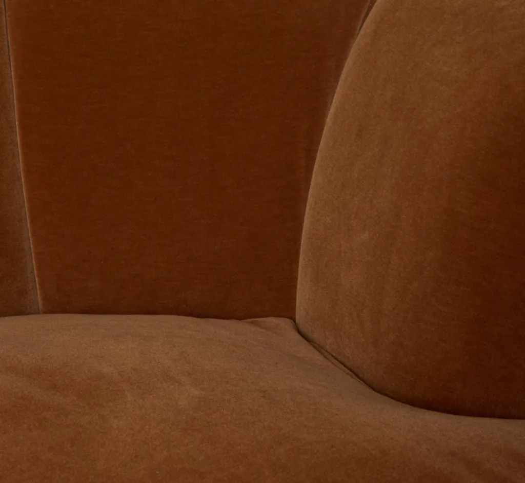 Pierce & Ward CROISSANT COUCH IN APRICOT MOHAIR | Furniture