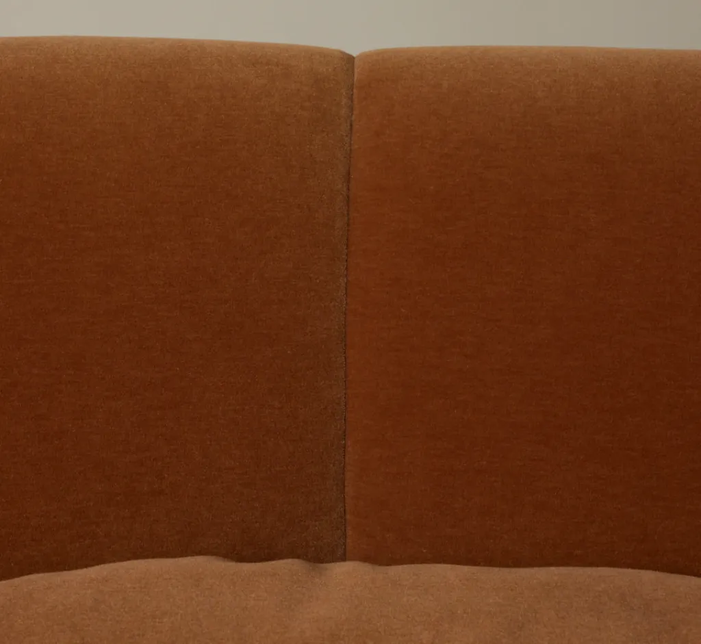 Pierce & Ward CROISSANT COUCH IN APRICOT MOHAIR | Furniture