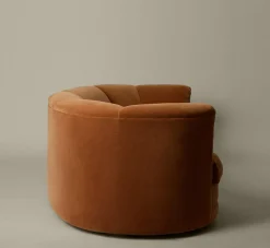 Pierce & Ward CROISSANT COUCH IN APRICOT MOHAIR | Furniture