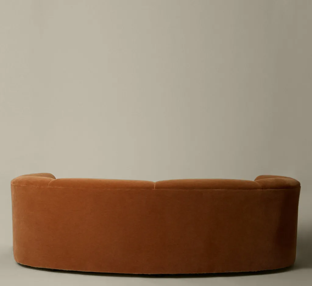 Pierce & Ward CROISSANT COUCH IN APRICOT MOHAIR | Furniture