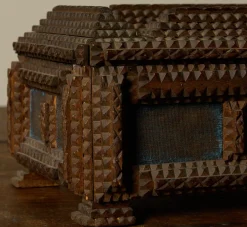 Pierce & Ward EARLY AMERICAN TRAMP ART JEWELRY BOX | Boxes