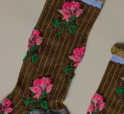 Pierce & Ward EXQUISITE J SOCKS IN PINK ROSE | Gifts