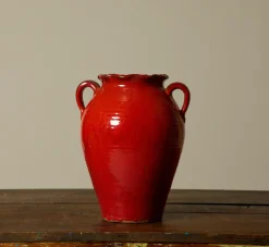 Pierce & Ward FOLK ART FIRE RED VASE | Ceramics | Vessels