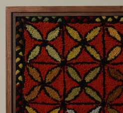Pierce & Ward FRAMED 19TH CENTURY AMERICAN GEOMETRIC HOOKED RUG I | Art