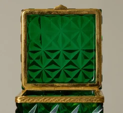 Pierce & Ward FRENCH VICTORIAN EMERALD CUT DIAMOND GLASS JEWELRY BOX | Boxes