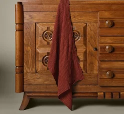 Pierce & Ward GABLE STRIPE LINEN TEA TOWEL IN CLAY | Kitchen