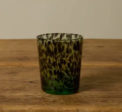 Pierce & Ward HAND BLOWN MINT TORTOISE SHELL TUMBLER GLASS | Kitchen