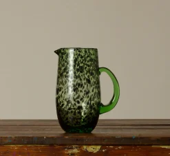 Pierce & Ward HAND BLOWN MINT TORTOISE SHELL GLASS PITCHER | Kitchen