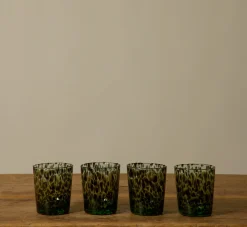 Pierce & Ward HAND BLOWN MINT TORTOISE SHELL TUMBLER GLASS | Kitchen
