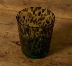 Pierce & Ward HAND BLOWN MINT TORTOISE SHELL TUMBLER GLASS | Kitchen