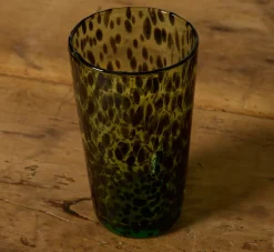 Pierce & Ward HAND BLOWN MINT TORTOISE SHELL HIGHBALL GLASS | Kitchen