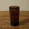 Pierce & Ward HAND BLOWN TORTOISE SHELL HIGH BALL GLASS | Kitchen