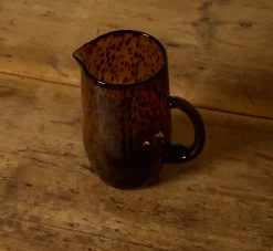 Pierce & Ward HAND BLOWN TORTOISE SHELL GLASS PITCHER | Kitchen