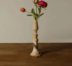 Pierce & Ward HANDS VASE CANDLE IN TAUPE | Candlesticks & Candles