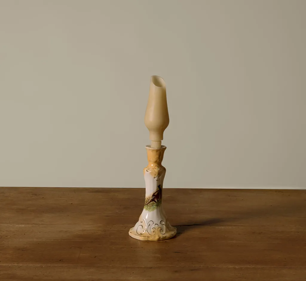 Pierce & Ward HANDS VASE CANDLE IN TAUPE | Candlesticks & Candles