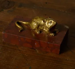 Pierce & Ward LA PETITE SOURIS: 1910S FRENCH BRONZE AND MARBLE PAPERWEIGHT | Objets D'Art