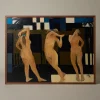 Pierce & Ward LARGE MIXED MEDIA MODERNIST PAINTING OF NUDE WOMAN | Art