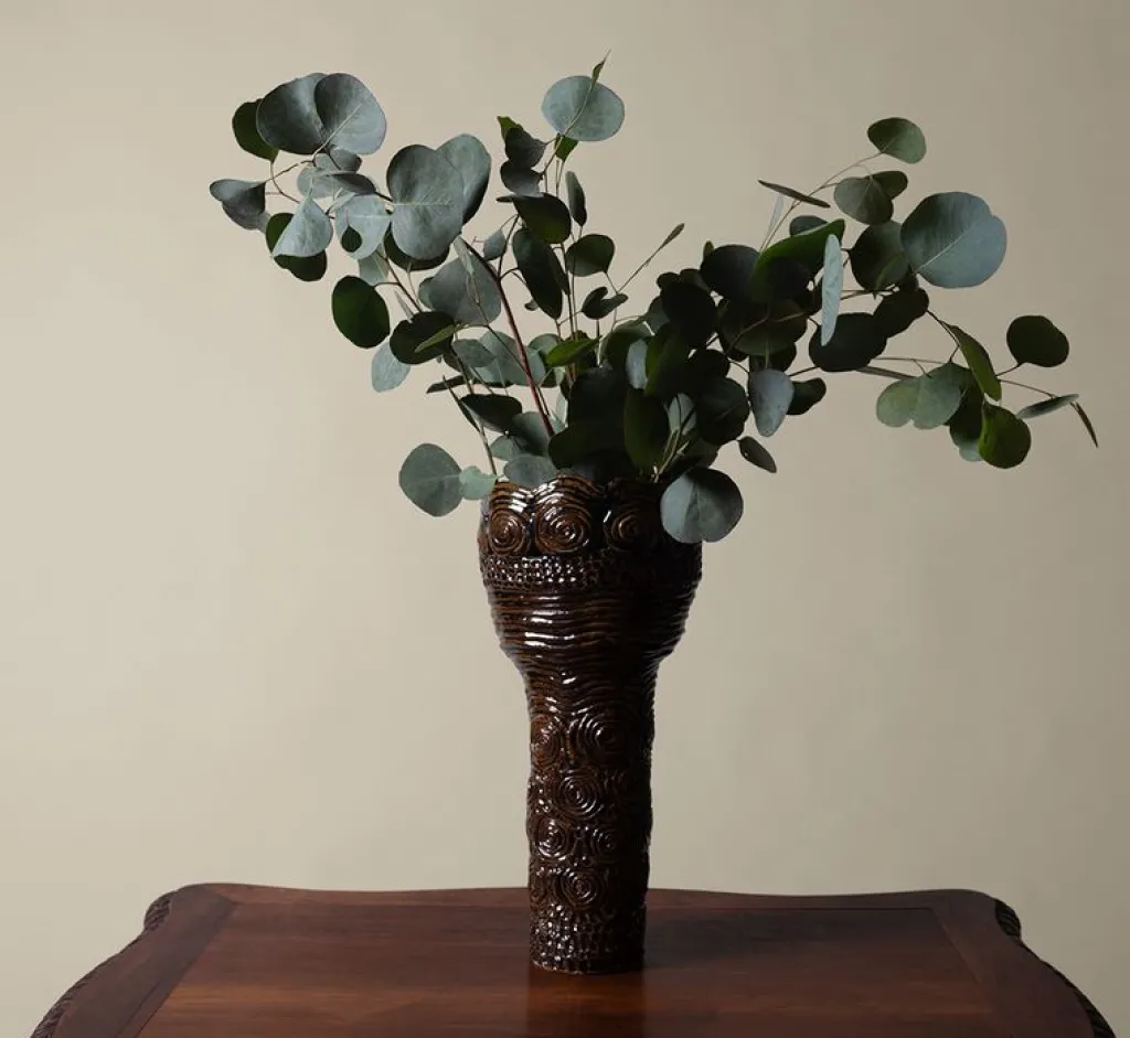 Pierce & Ward LARGE VINTAGE BRUTALIST COIL VASE | Ceramics | Vessels