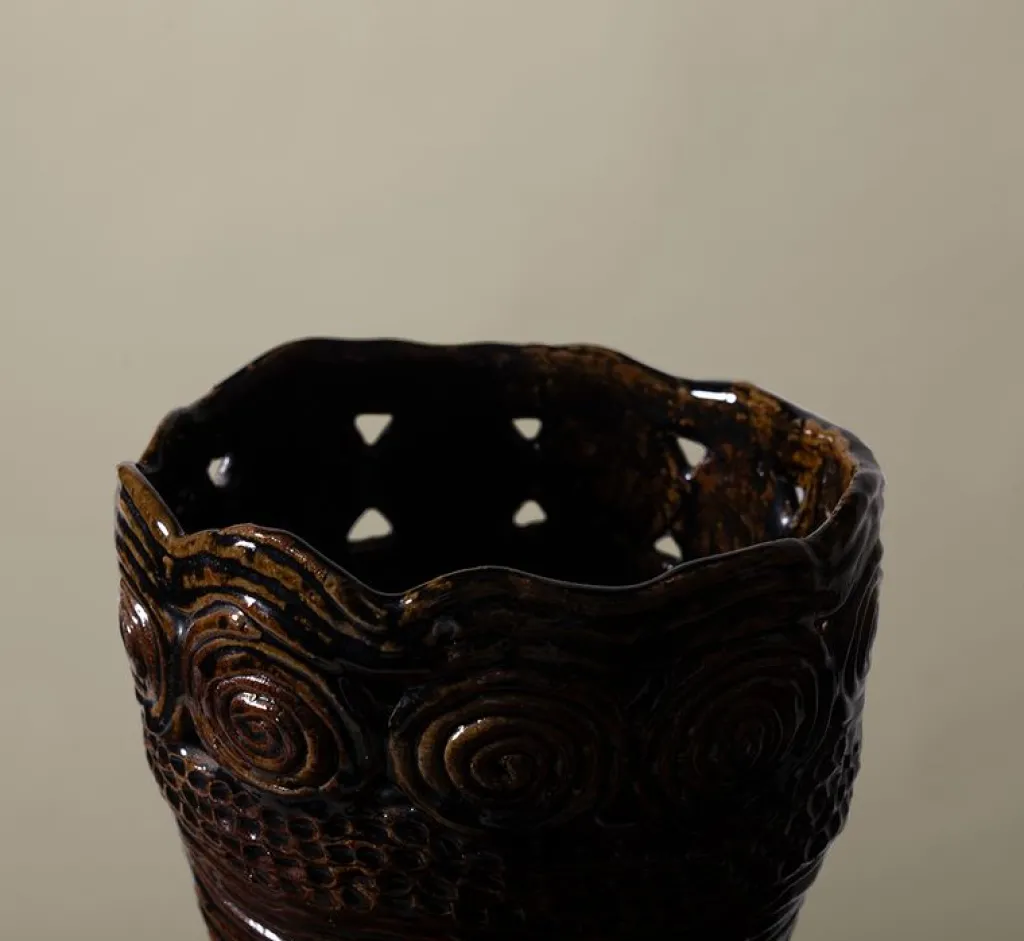 Pierce & Ward LARGE VINTAGE BRUTALIST COIL VASE | Ceramics | Vessels
