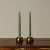 Pierce & Ward MID CENTURY FOOTED ORB BRASS CANDLESTICK HOLDERS | Candlesticks & Candles