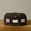 Pierce & Ward MIRRORED HAND-CARVED TRAMP ART JEWELRY BOX | Boxes