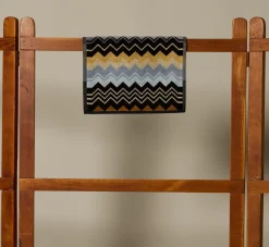 Pierce & Ward MISSONI GIACOMO BLACK STRIPE FACE TOWEL | Bed + Bath