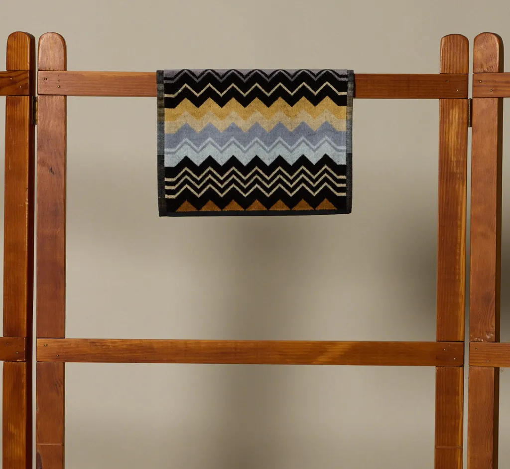 Pierce & Ward MISSONI GIACOMO BLACK STRIPE FACE TOWEL | Bed + Bath