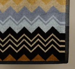 Pierce & Ward MISSONI GIACOMO BLACK STRIPE FACE TOWEL | Bed + Bath