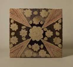Pierce & Ward MOUNTED ANTIQUE FLORAL HOOKED RUG | Art