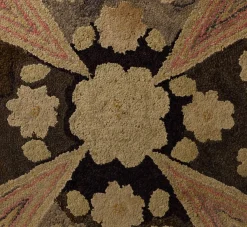 Pierce & Ward MOUNTED ANTIQUE FLORAL HOOKED RUG | Art