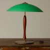 Pierce & Ward OVERSIZED ITALIAN TABLE LAMP IN CHERRY WOOD AND BRASS | Lighting