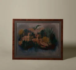 Pierce & Ward OVERSIZED 1940s DUTCH COMPOSITION OF DUCKS BY THE WATER | Art