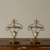Pierce & Ward PAIR OF BRASS AND GLASS TABLE LAMPS | Lighting