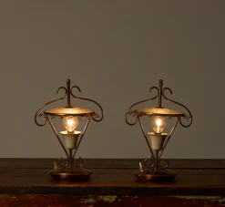 Pierce & Ward PAIR OF BRASS AND GLASS TABLE LAMPS | Lighting