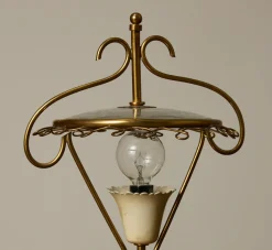 Pierce & Ward PAIR OF BRASS AND GLASS TABLE LAMPS | Lighting