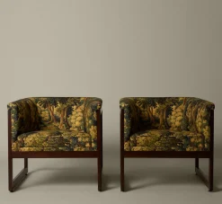 Pierce & Ward PAIR OF FLOATING CUBE ARMCHAIRS IN THE STYLE OF MILO BAUGHMAN | Furniture