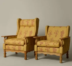Pierce & Ward PAIR OF HIS AND HERS HENNING OAK WING CHAIRS | Furniture