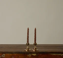 Pierce & Ward PAIR OF 1970S DANISH GOLD VERMEI CANDLESTICK HOLDERS | Candlesticks & Candles